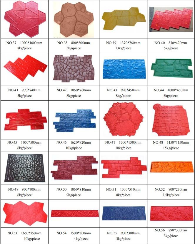 High Quality Silicone Concrete Stamp Mats Mold No. 48 For Garden